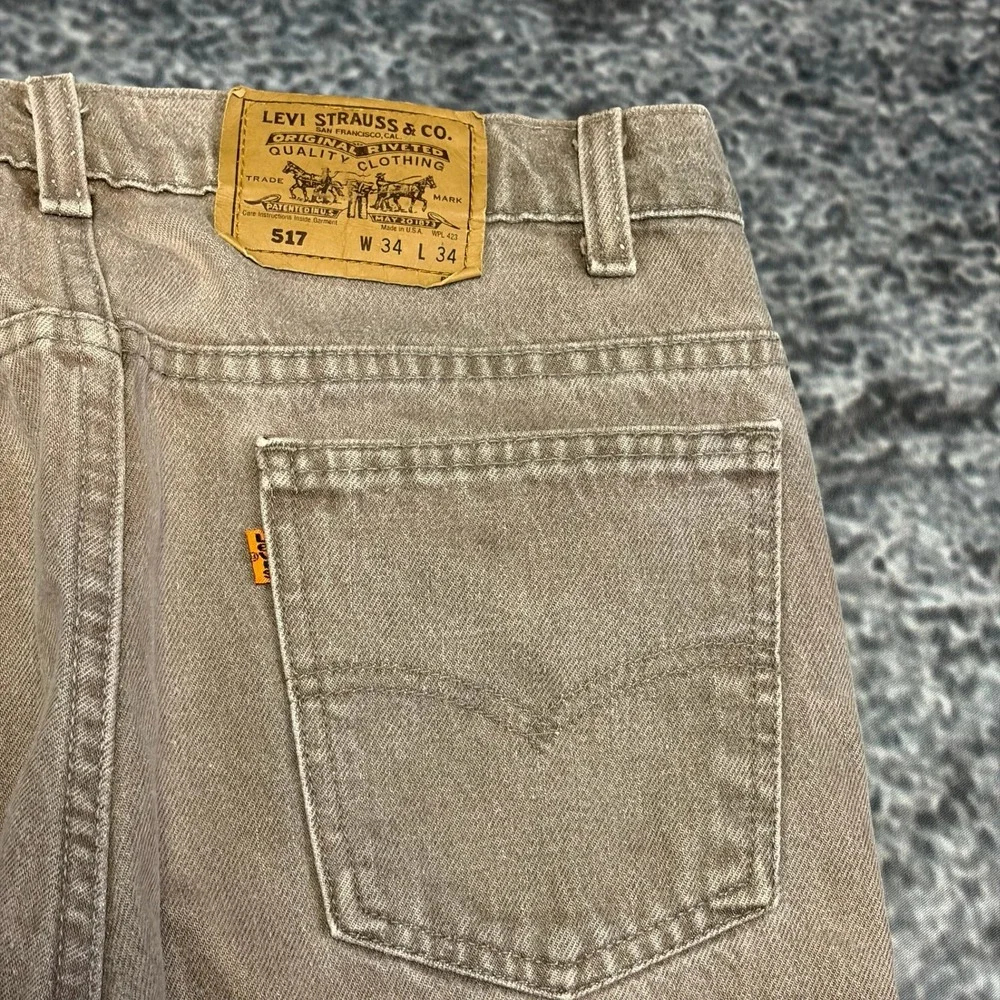 VTG Levi's 517 Orange Tab Jeans Mens 32x29 Brown Faded Bootcut Western 80s 90s